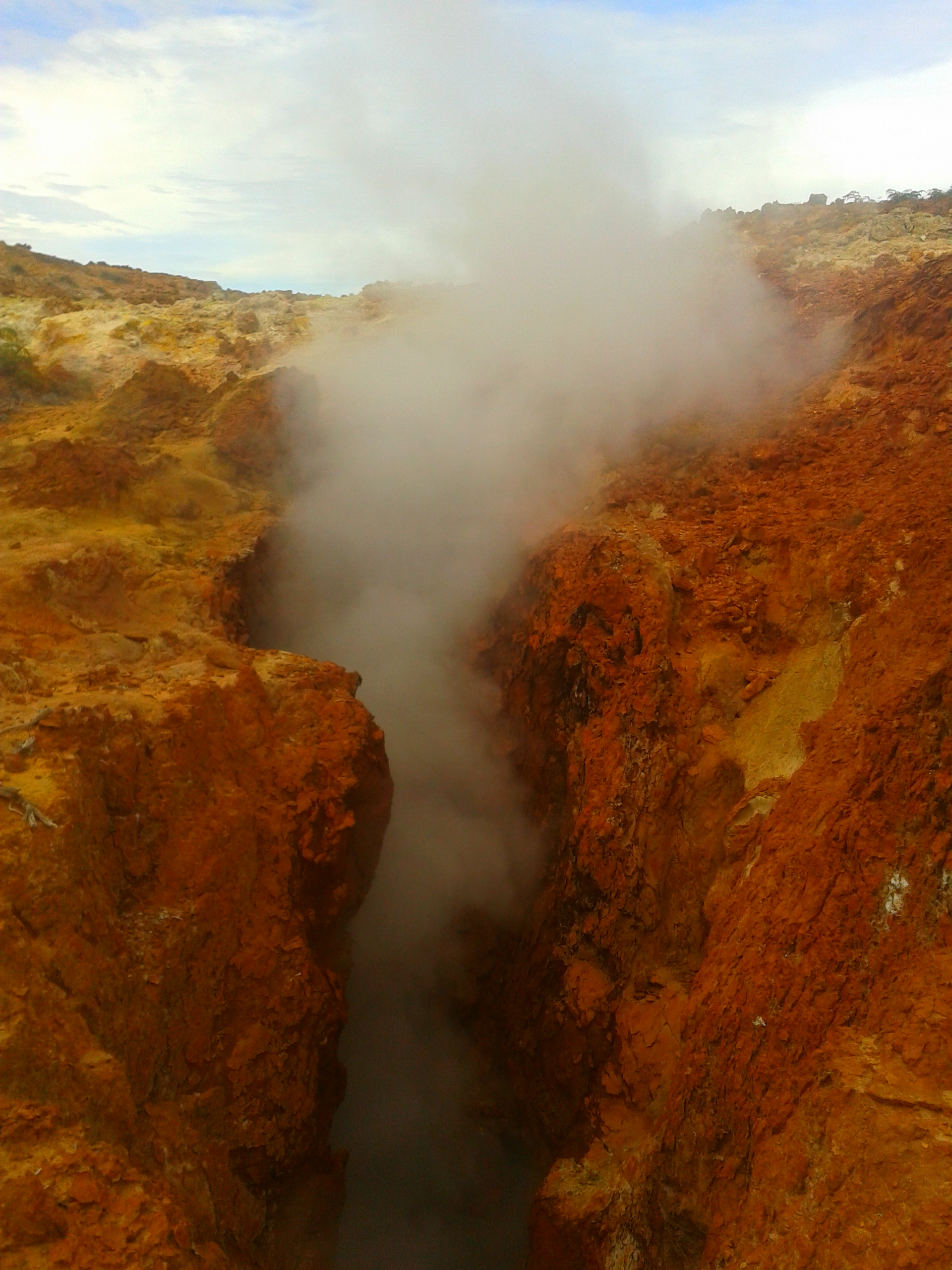 Steaming fumarole at Socorro Island's Mount Everman